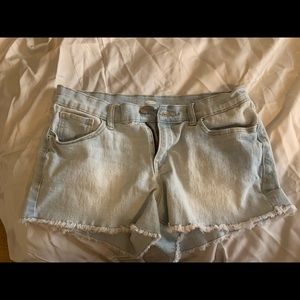 Light blue denim cut off shorts